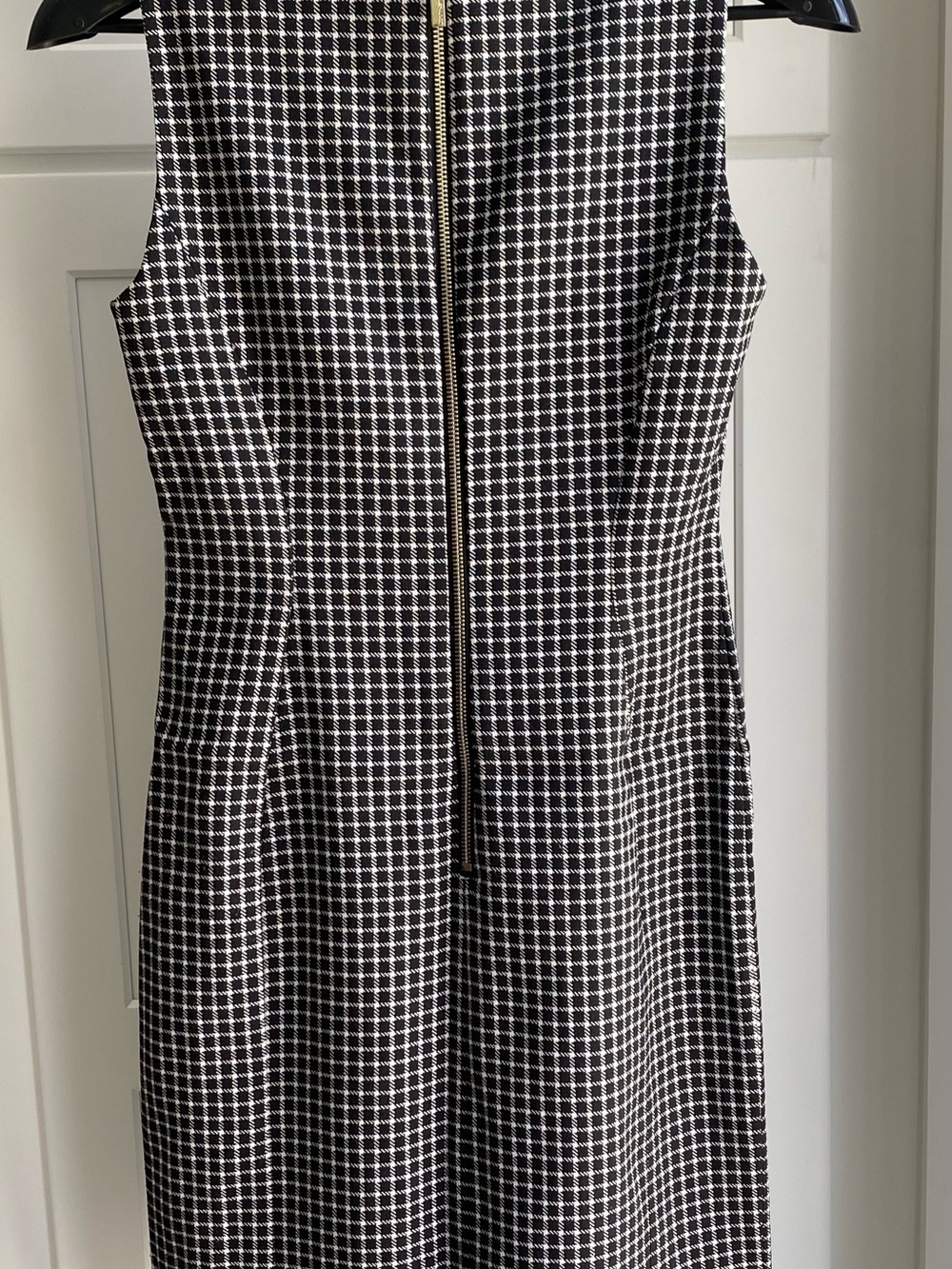 Calvin Klein Black and White Checked Midi Sheath Dress - Picture 2 of 4